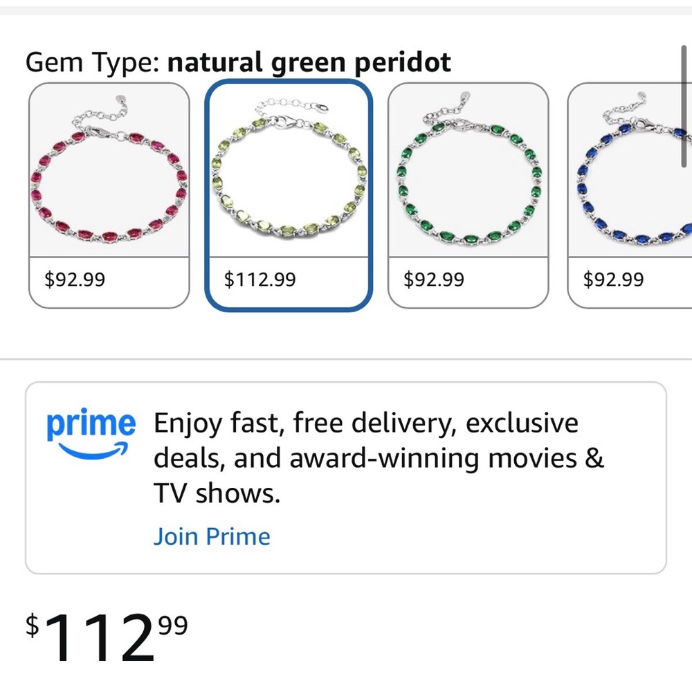 Sterling Silver Green Peridot Link Bracelet - Picture 5 of 5